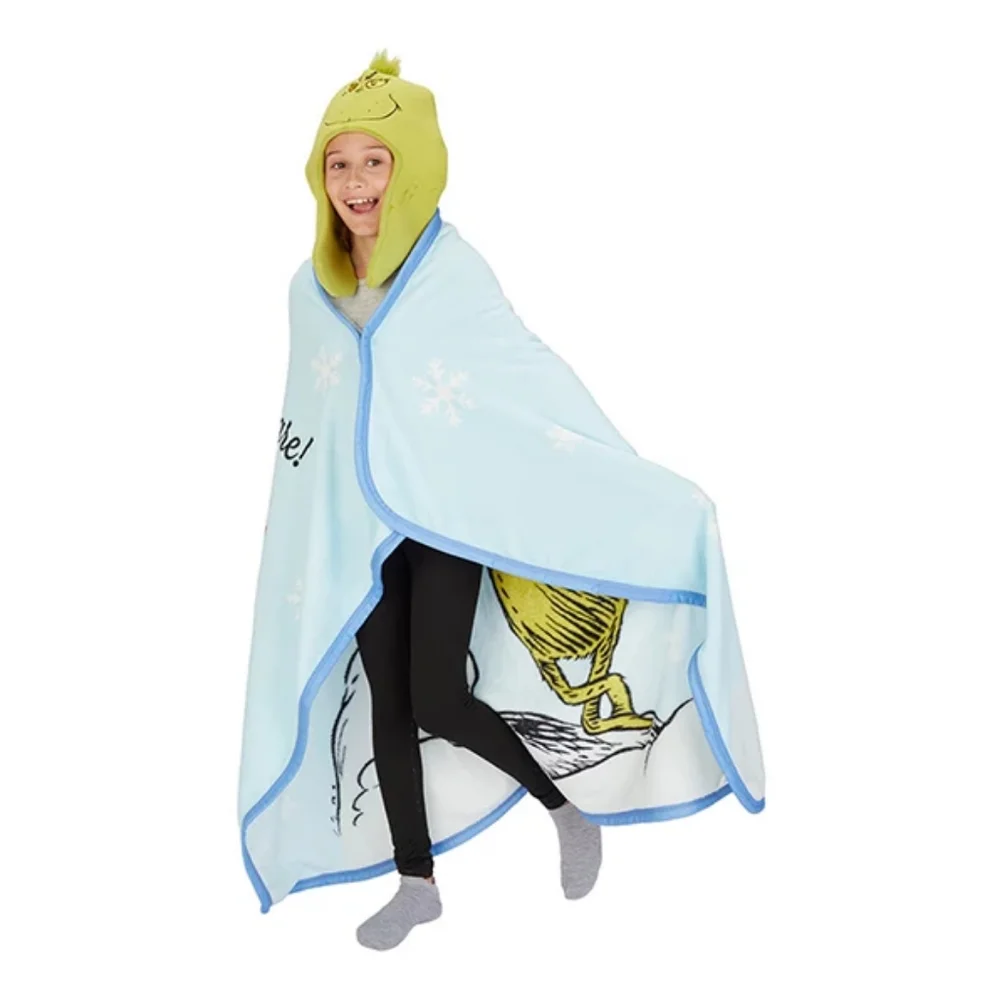 NEW The Grinch Green Hat & Throw Set, 60